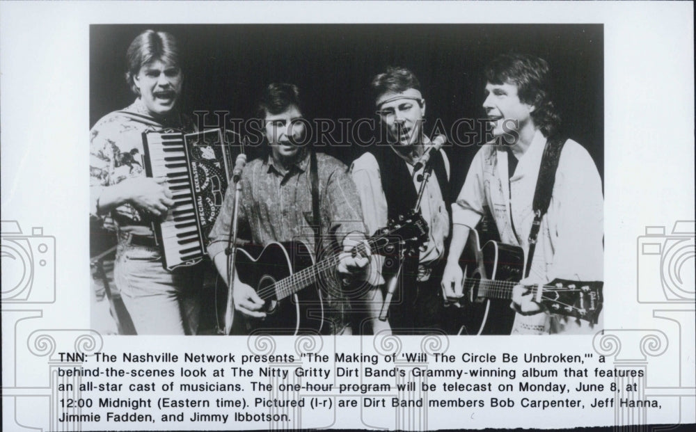 Press Photo The Making of Will the circle be Unbroken Dirt Band Bob Carpentar - Historic Images