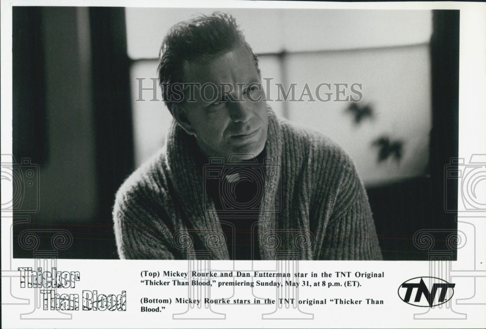 1998 Press Photo Actor Mickey Rourke Starring In &quot;Thicker Than Blood&quot; TNT Movie - Historic Images