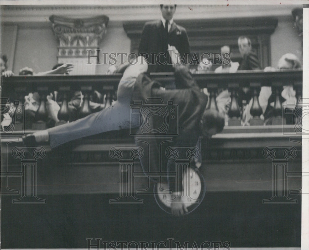 1965 Anti-Redistricting Representative Rips Clock Off  Wall. - Historic Images