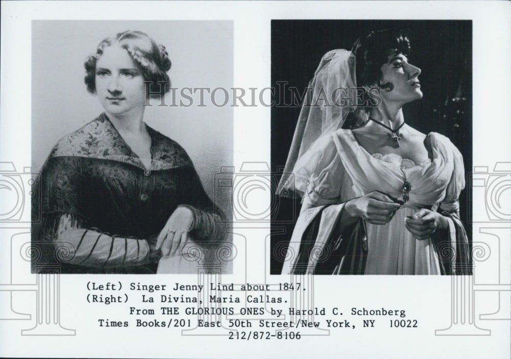 Press Photo Singer Jenny Lind Ladivina Maria Callas The Glorious Ones Harold - Historic Images