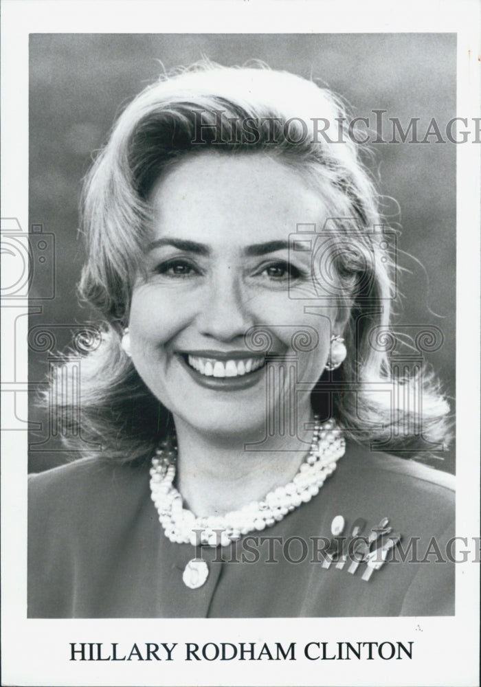 1996 Press Photo Hillary Clinton, wife of former US President. US Senator. - Historic Images