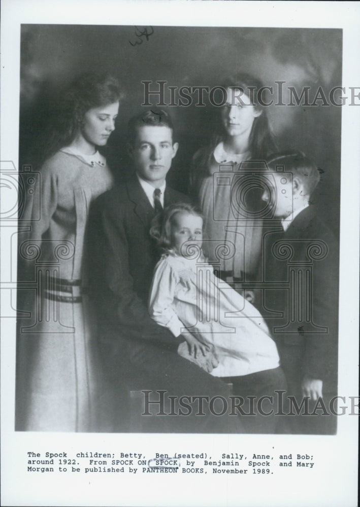 1922 Spock Children Betty Ben Sally anne and Bob Spock on Spock - Historic Images