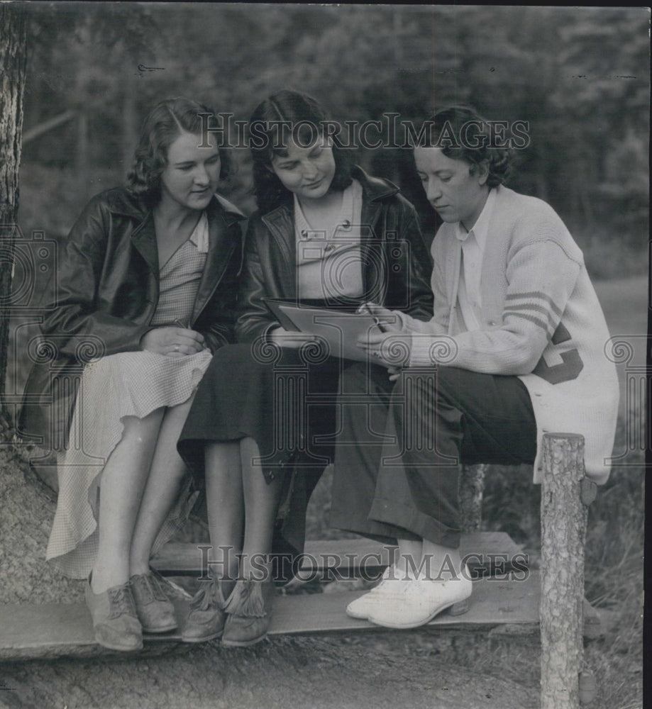 1953 Evelyn Wachob, Irene Craig and Bernadine Hickert at Summer Camp-Historic Images