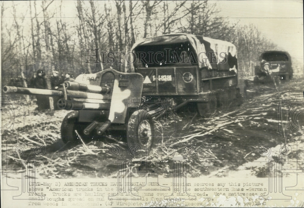 1942 Press Photo Russian American Trucks in Red Army - Historic Images