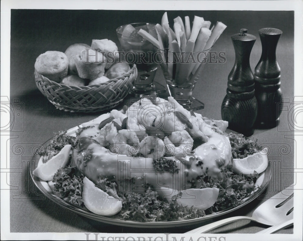 Press Photo Shrimp, Associated Pimento Canners - Historic Images