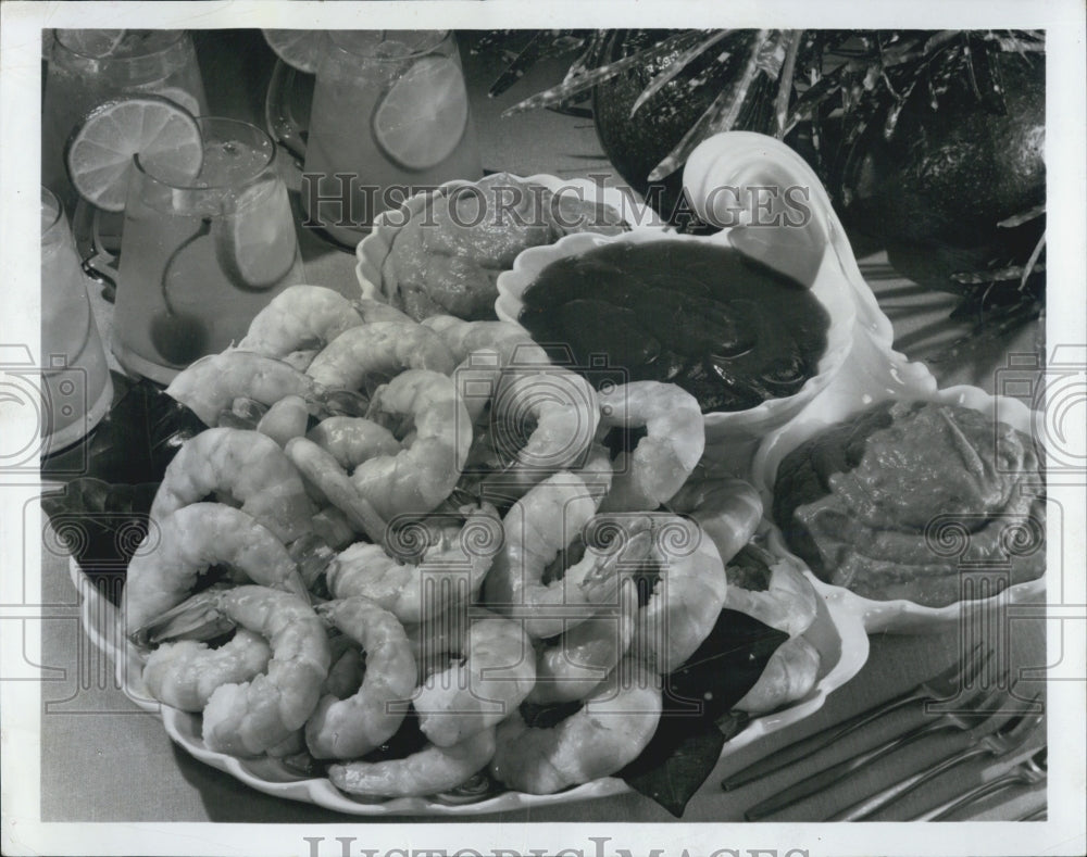 1981 Press Photo Broiled shrimp. - Historic Images