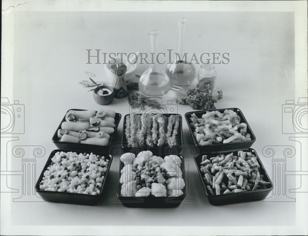 Press Photo Trays Of Relished Foods - Historic Images