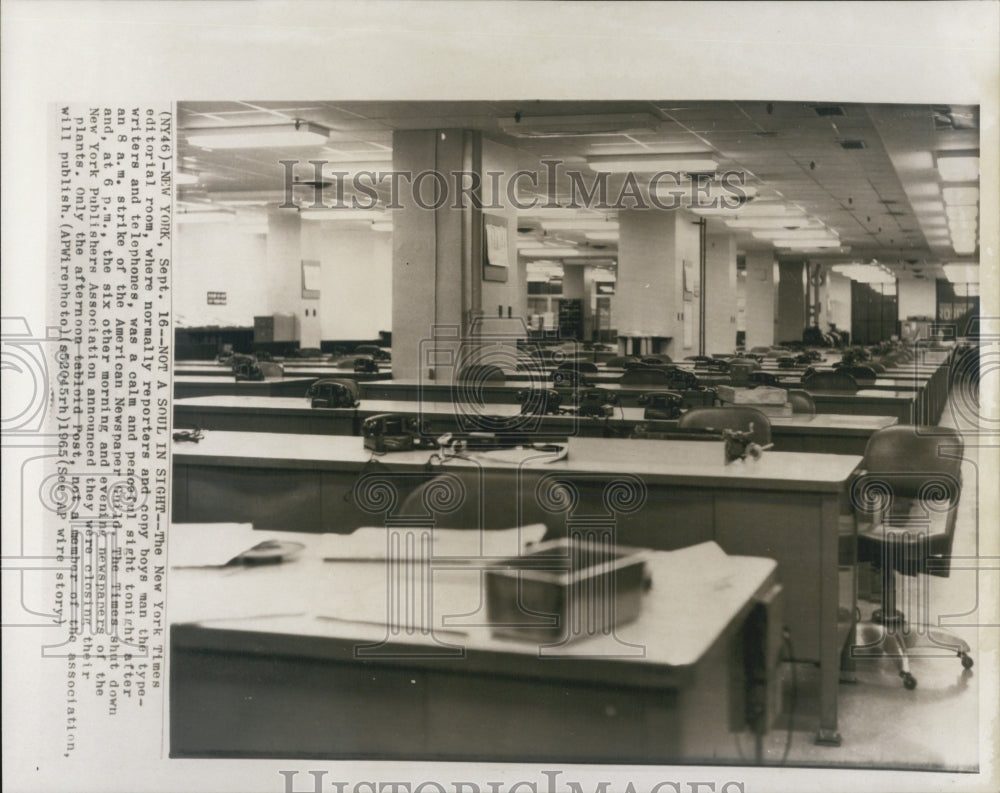 1965 Press Photo New York Times Offices - Historic Images