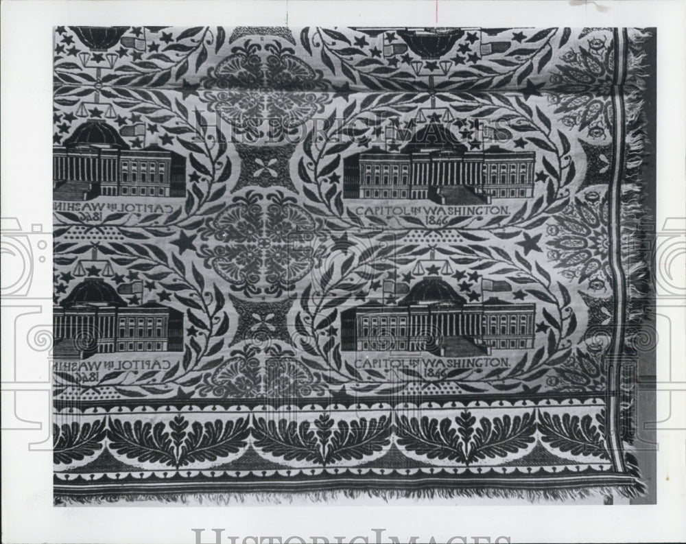 1967 Decorative Hand-Woven Coverlets Display Art Institute Chicago - Historic Images