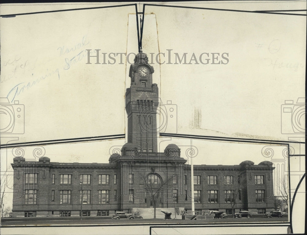 1935 Press Photo Great Lakes Naval Training Station Front Exterior View - Historic Images