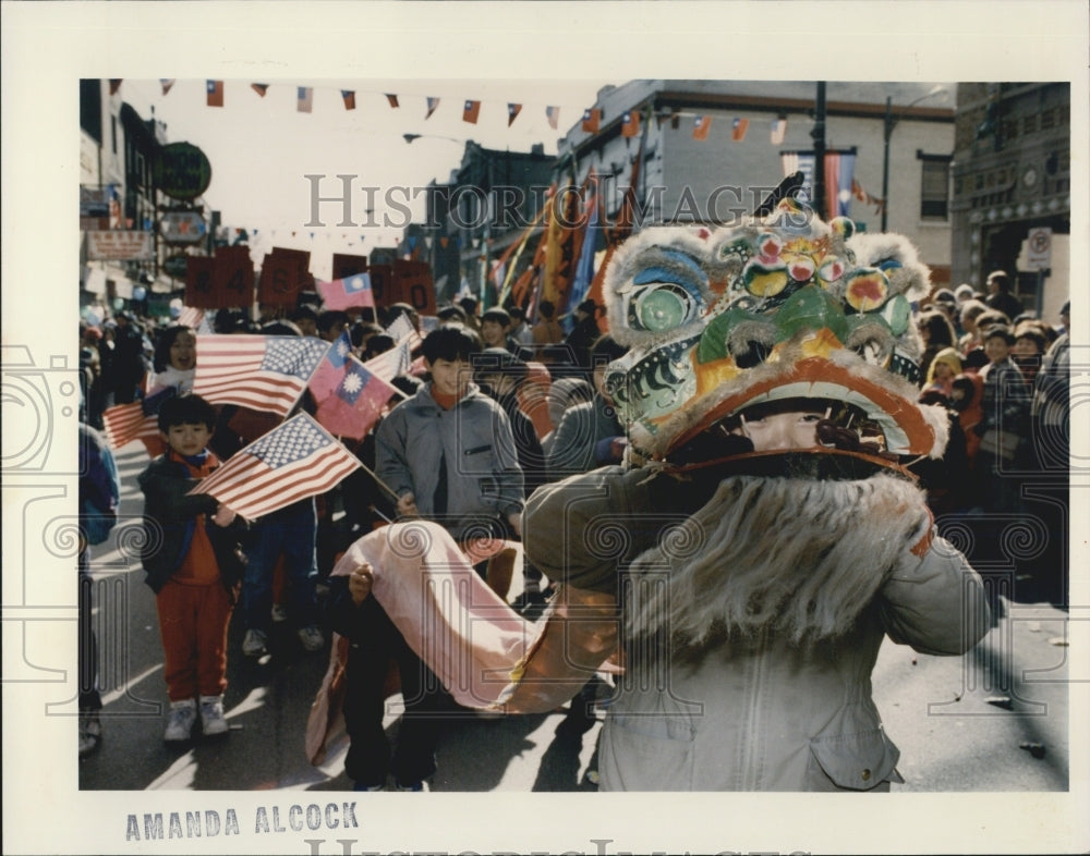 1991 Press Photo Chinese New Year Parade - Historic Images