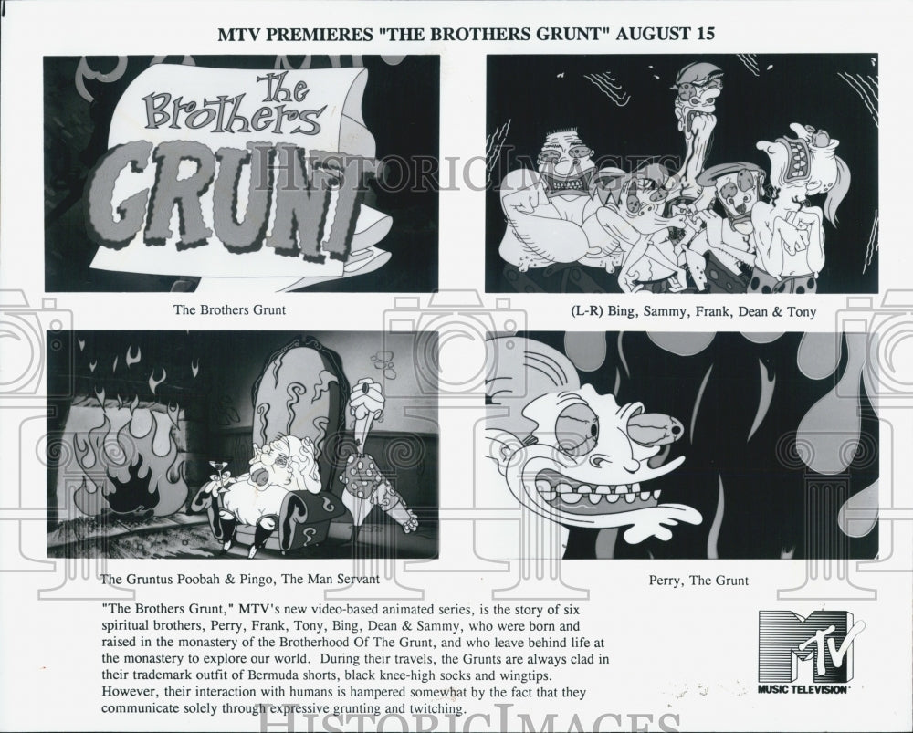 1991 Press Photo TV show The Brothers Grunt Cartoon - Historic Images