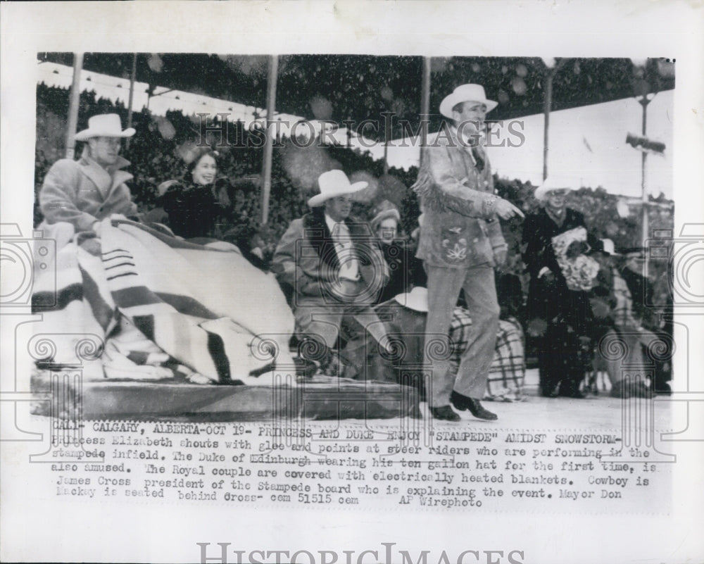 1951 Press Photo Princess Elizabeth &amp; Prince Phillip in Alberta. - Historic Images