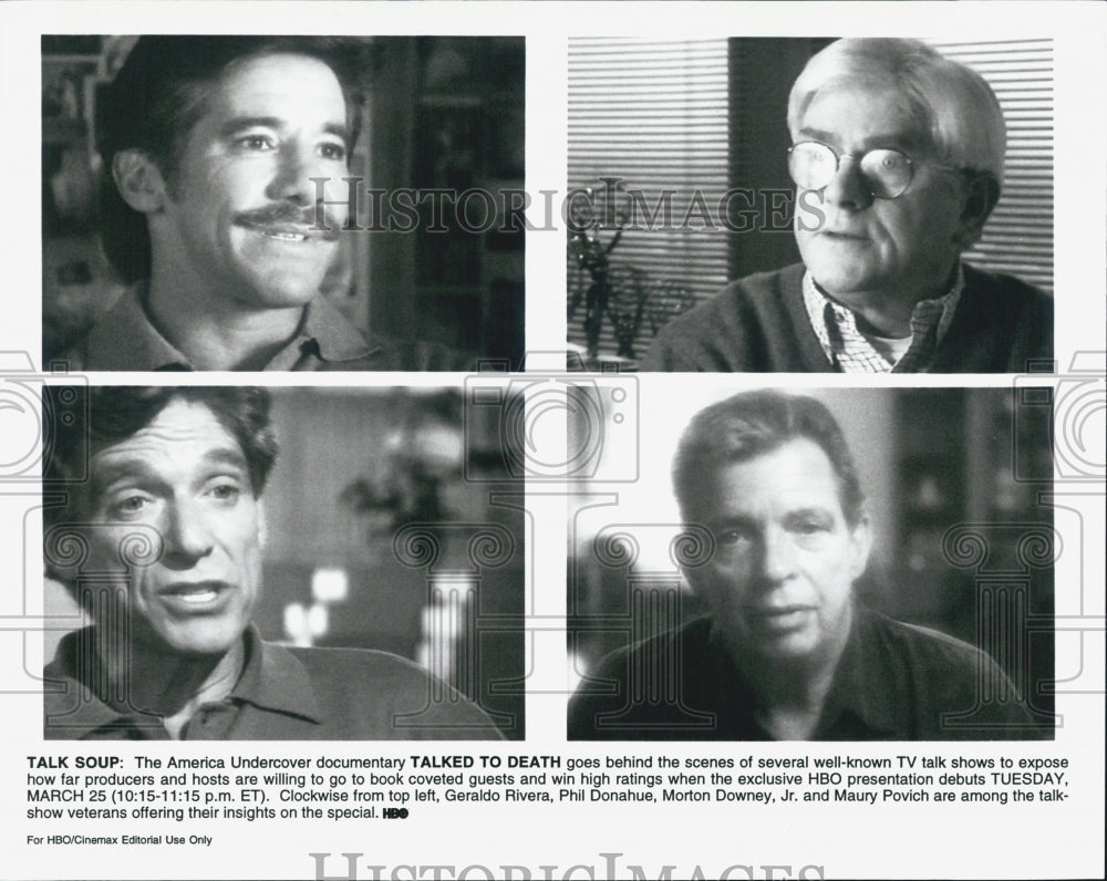 Press Photo America Undercover Documentary TALKED TO DEATH Geraldo Rivera - Historic Images