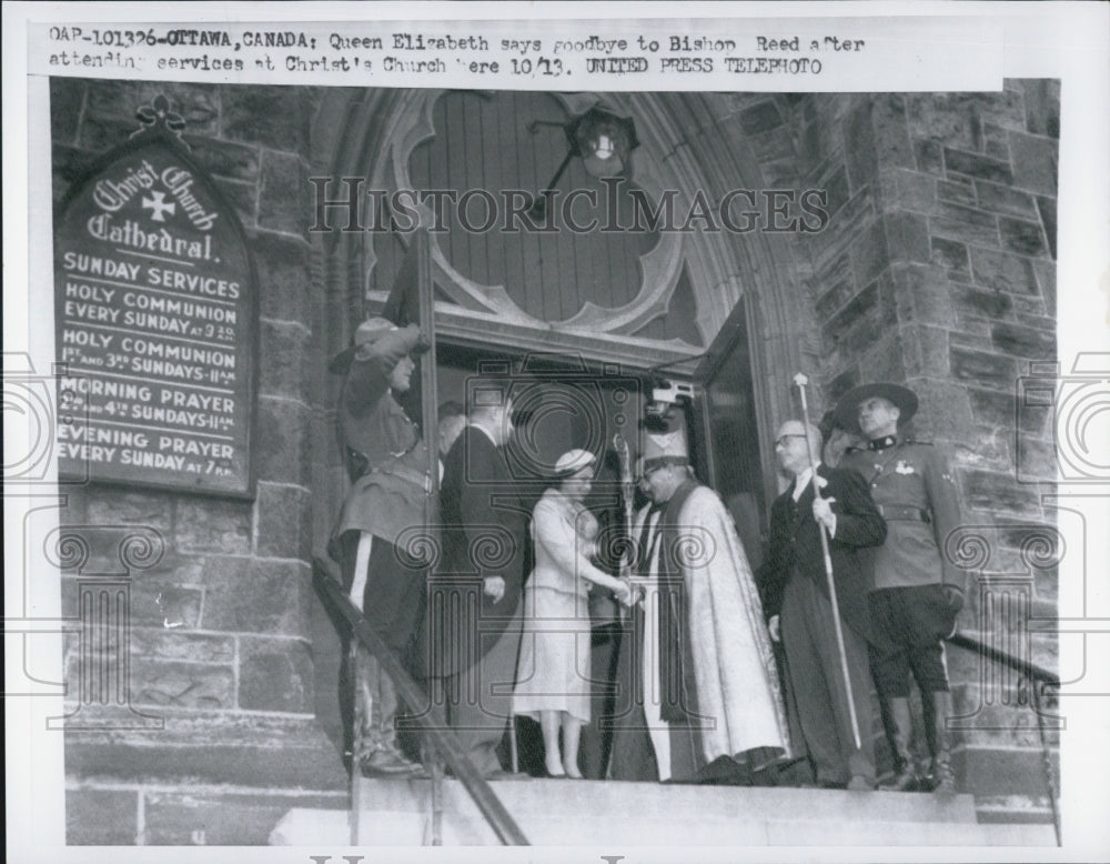 Press Photo Queen Elizabeth Bishop Reed Christ&#39;s Church - Historic Images