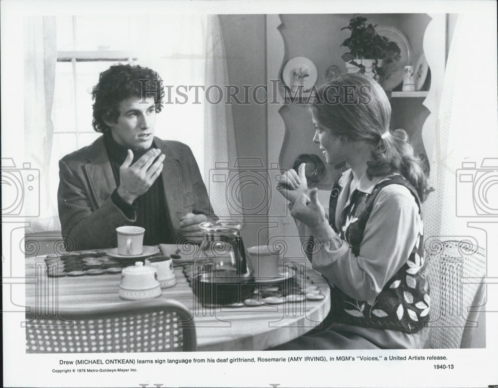 1979 Press Photo Michael Ontkean Amy Irving voices - Historic Images