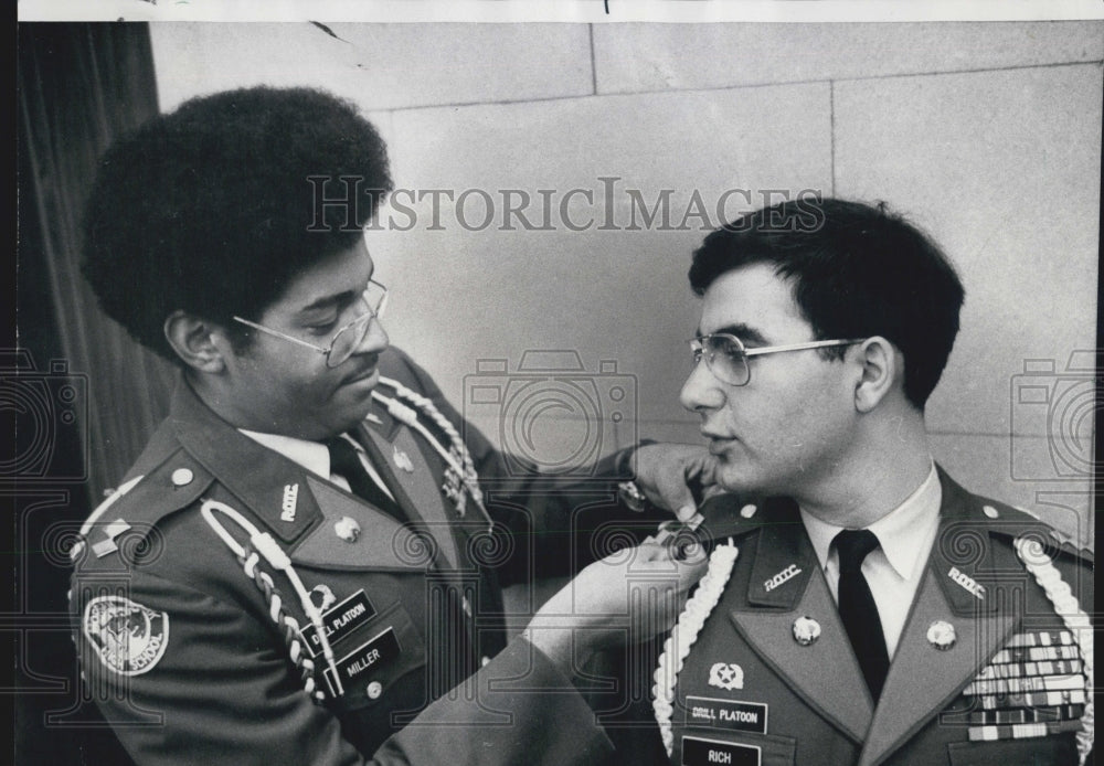 1975 Cadet Col. Thomas H. Miller Pins Cadet Commander Charles R Rich - Historic Images