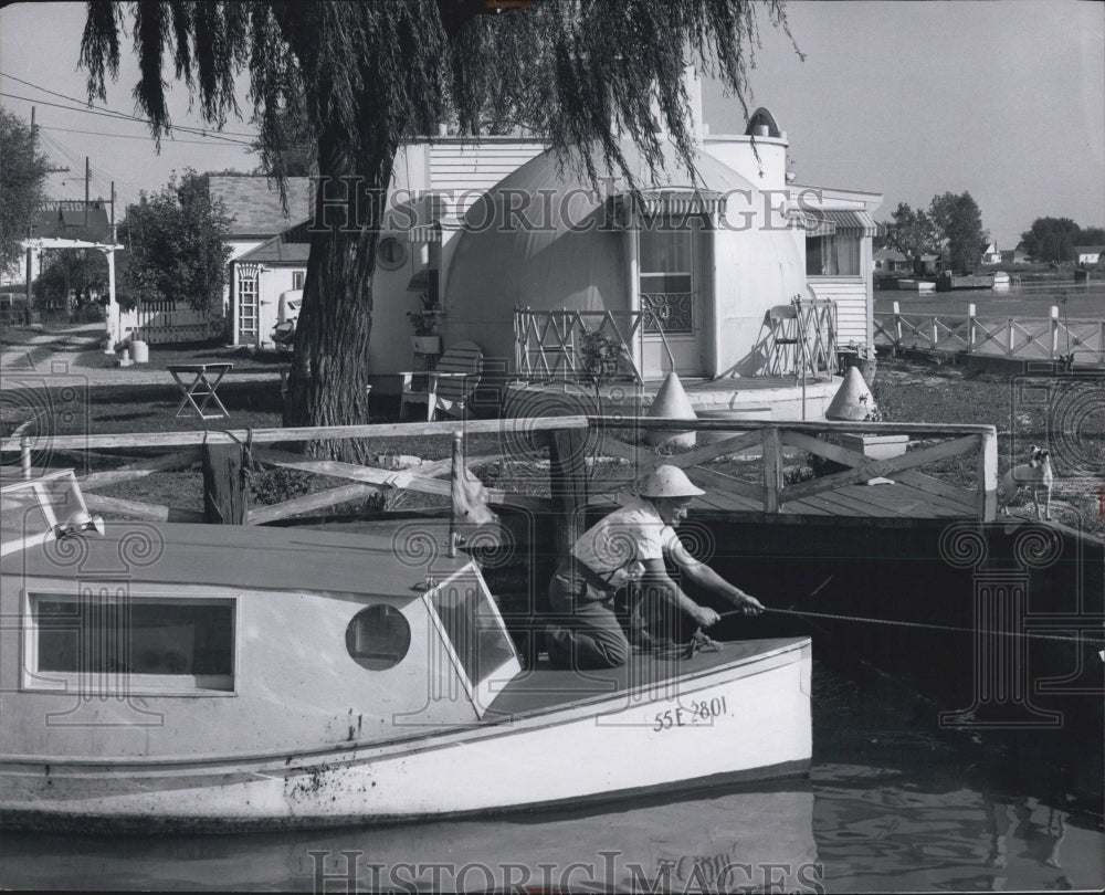 1957 John Serafin, Houseboats. - Historic Images