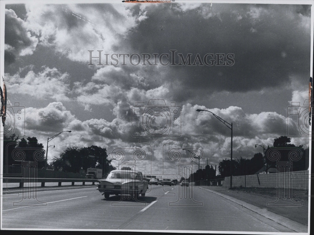 1966 Driving Southfield Freeway Autumn - Historic Images