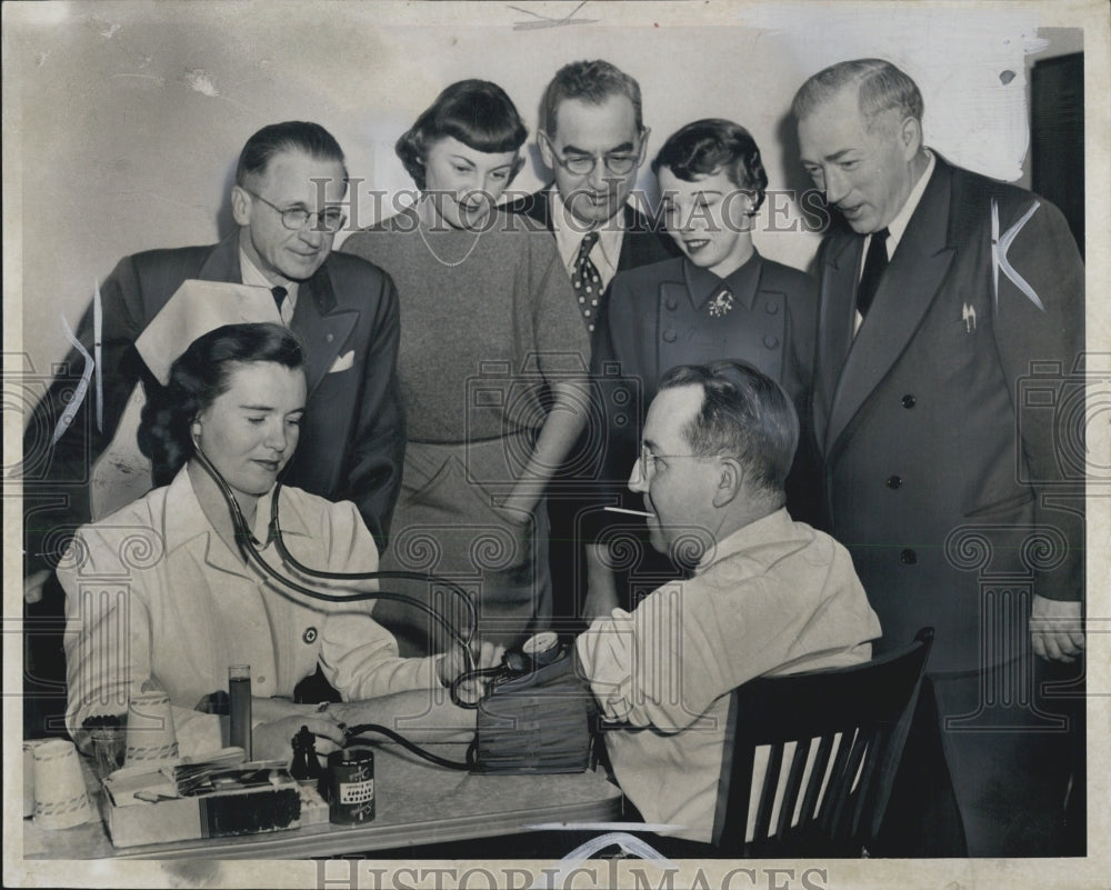 1952 Blood Transfusion Madeline Rourke Nurse James DEane - Historic Images