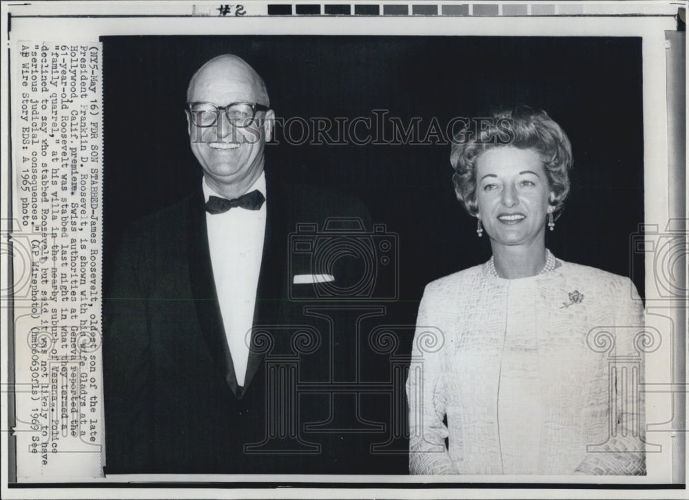 1965 James Roosevelt Wife Gladys Hollywood Premiere Stabbed Villa-Historic Images