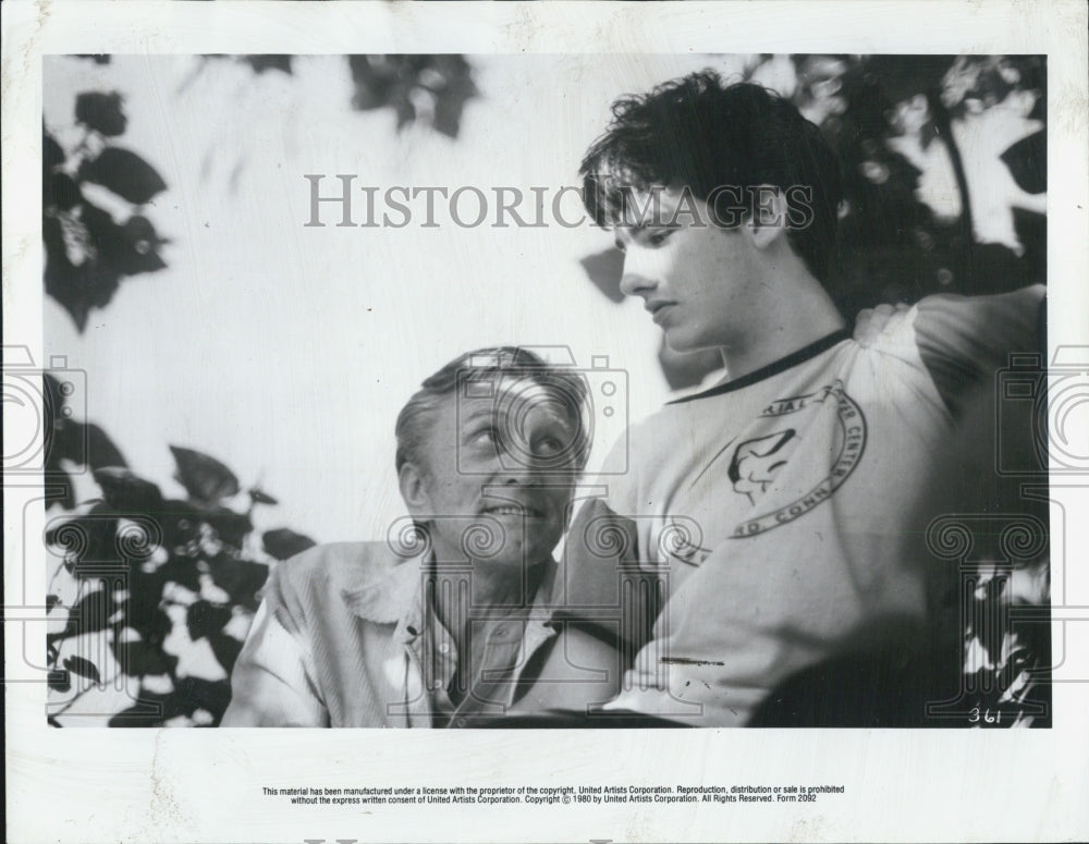 1980 Press Photo of Kirk Douglas in DePalma comedy, &quot;Home Movies&quot; - Historic Images