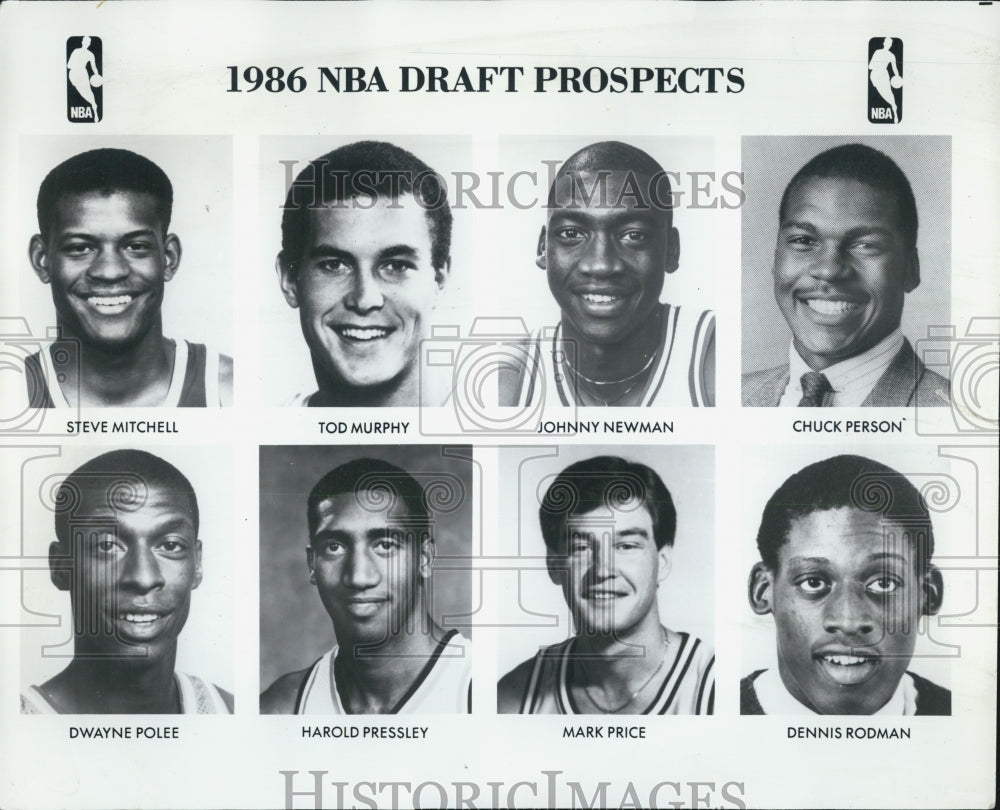 1986 Press Photo Chuck Person NBA draft prospect - Historic Images