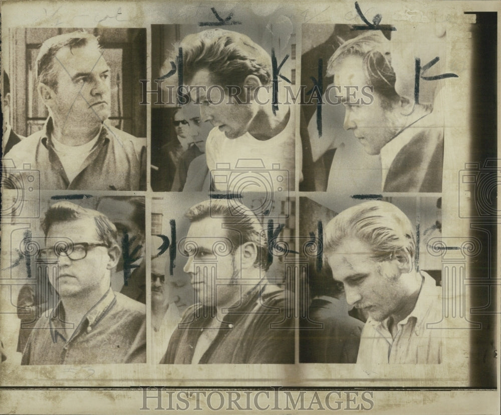 1971 Press Photo Six Men Arrested For Conspiring to Destroy Pontiac School - Historic Images
