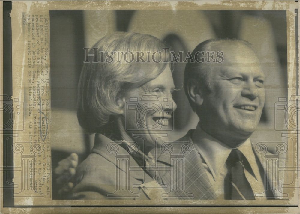 1975 Pres Gerald Ford &amp; Connie Armitage Natl Federaton of Republic - Historic Images