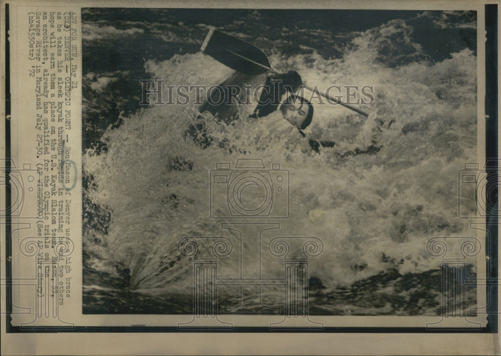 1972 Press Photo White Water Rafting - Historic Images