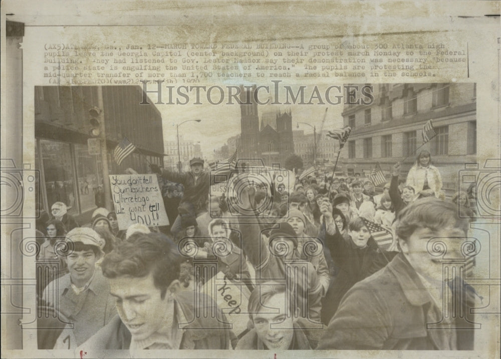 1970 Atlanta Georgia High School Student Protest - Historic Images