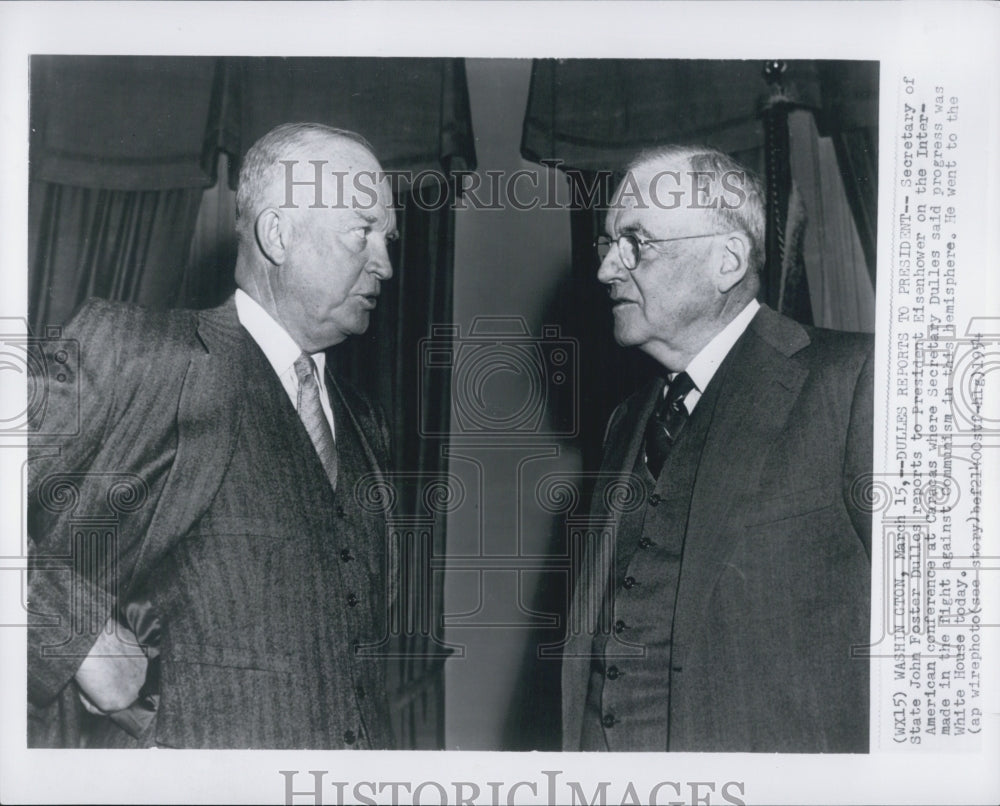 1954 President Eisenhower &amp; John Dulles - Historic Images