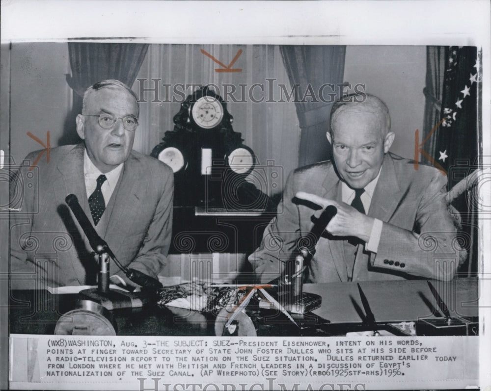 1956 President Eisenhower &amp; John Dulles - Historic Images