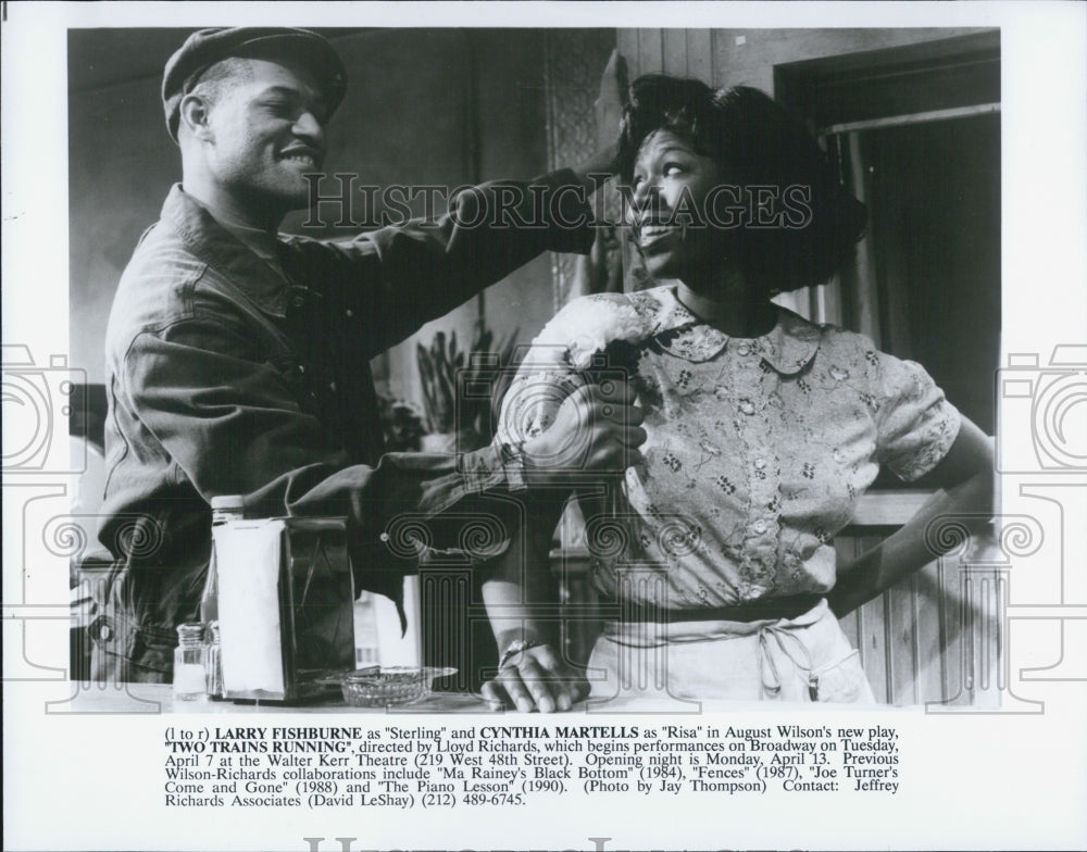 1992 Press Photo Two Trains Running Larry Fishburne Cynthia Martells Sterling - Historic Images