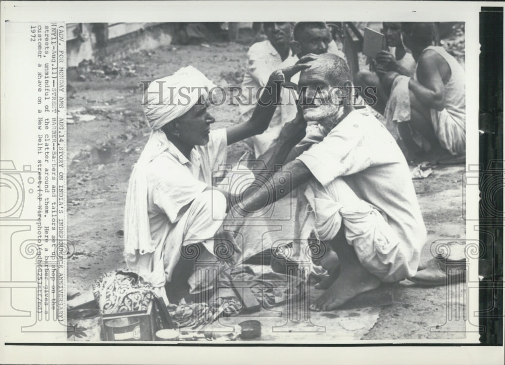 1972 India Street Barber New Delhi - Historic Images