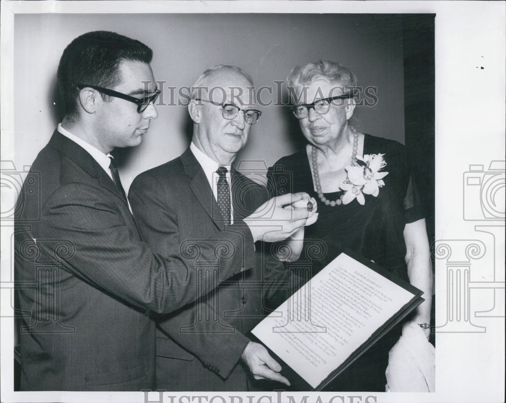 1962 Wayne St. Univeristy Education Award prsenentation. - Historic Images