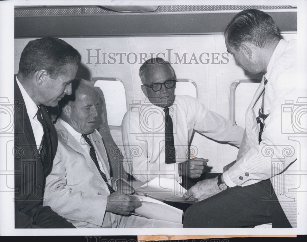 1964 Senator Barry Goldwater in Conference on Plane - Historic Images