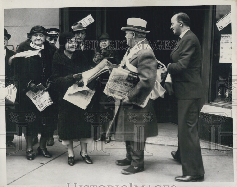 1933 Joseph W Brady Founder OF Old Newsboys At Penebscot Corner - Historic Images