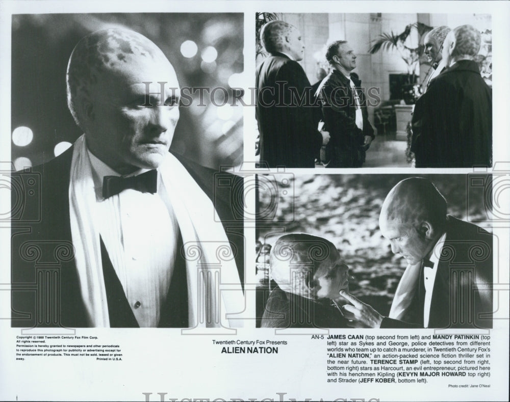 1988 Press Photo COPY James Caan And Mandy Patkin 3 Pic Of Alien Nation Scenes - Historic Images