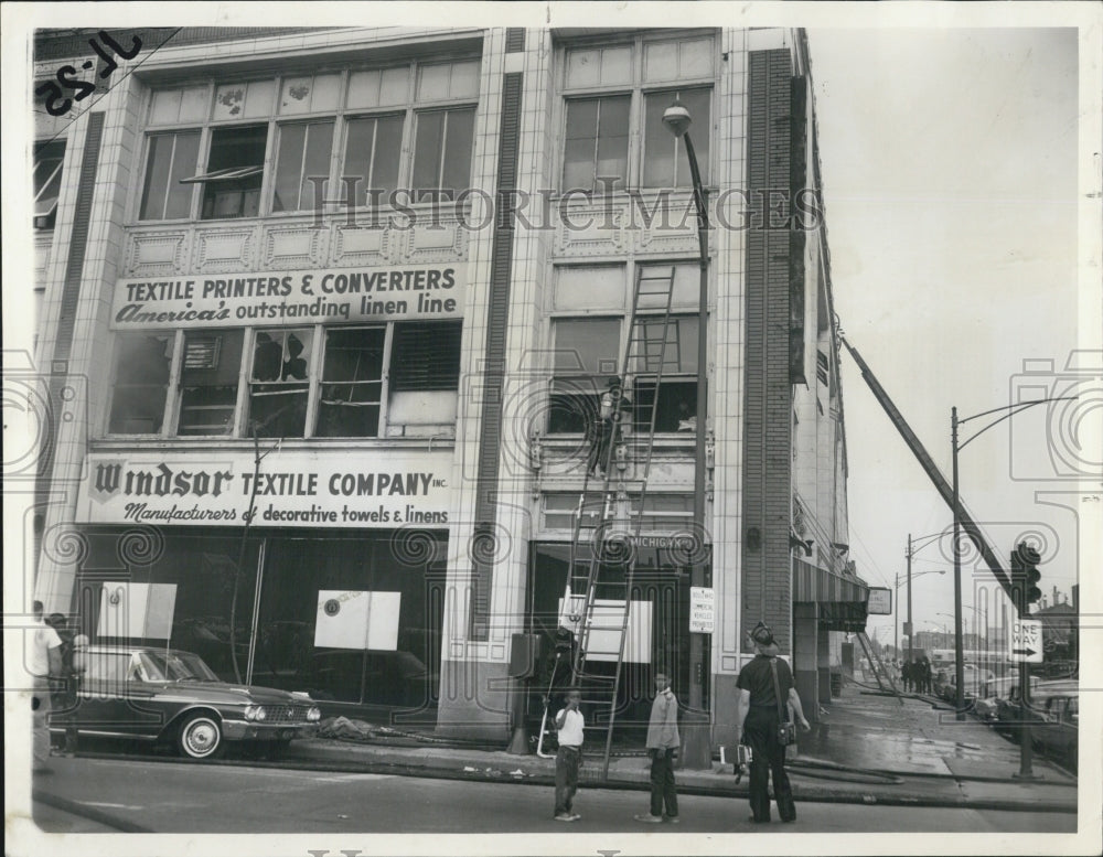 1963 General view of bldg where the second floor exploded - Historic Images