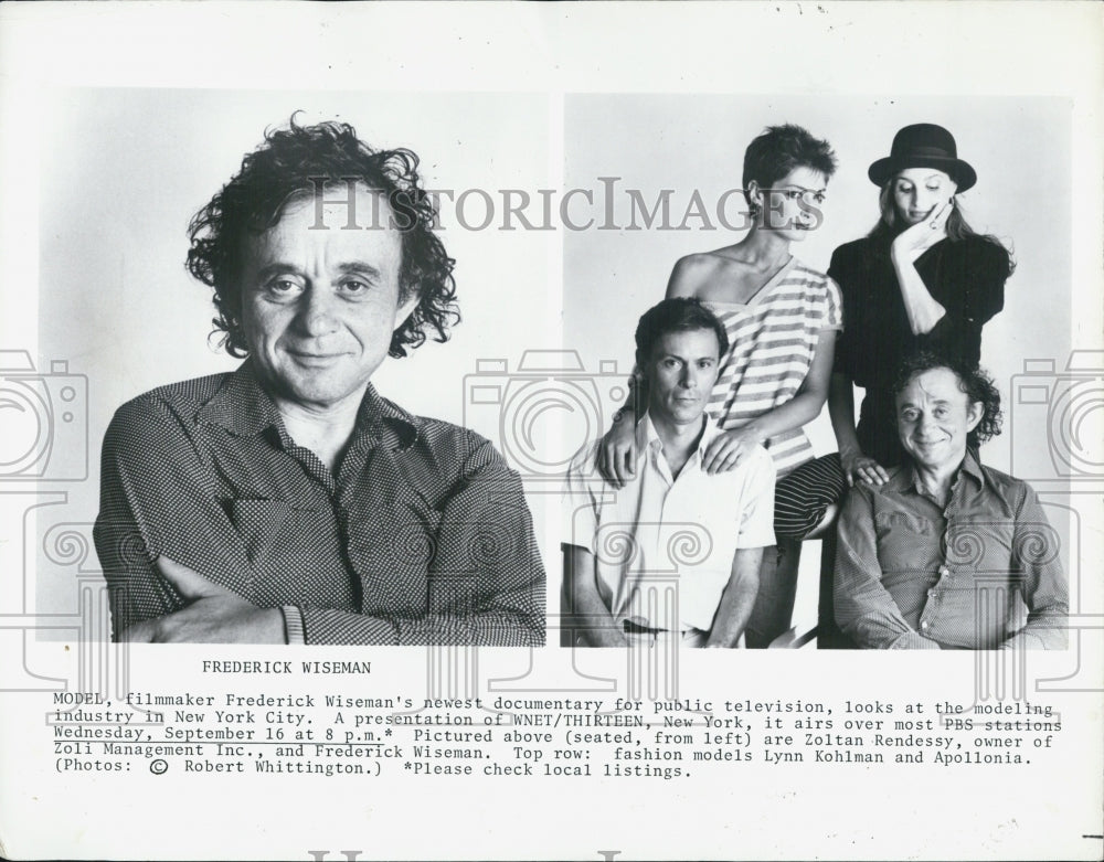 1981 Press Photo COPY Frederick Wiseman Lynn And Models In Documentary MODEL - Historic Images