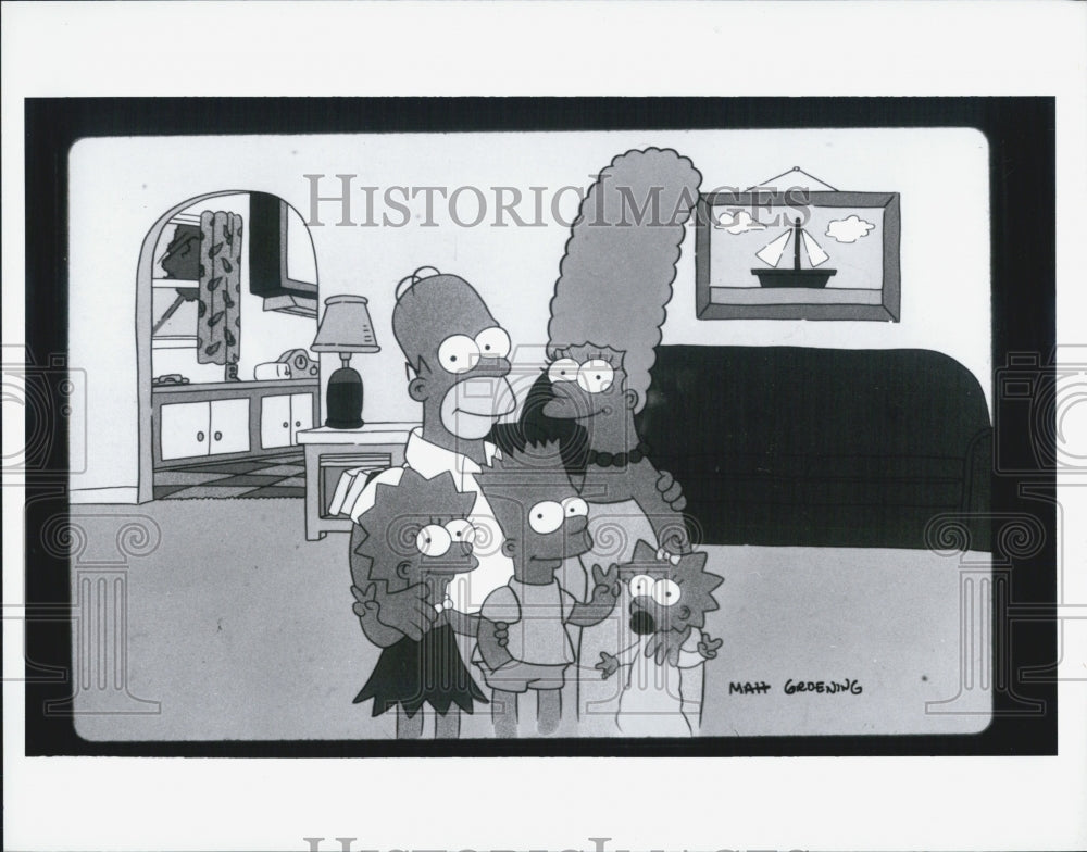 1991 Press Photo TV program animated cartoon series The Simpsons Matt Groening - Historic Images