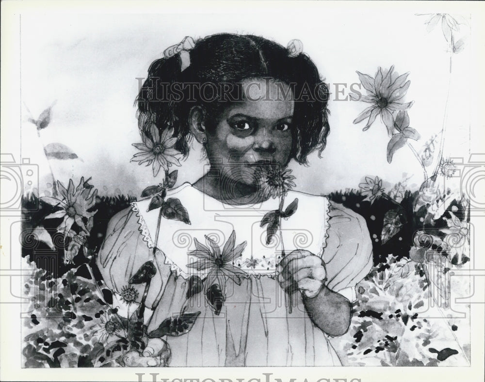 1987 Press Photo Children, Sun Brooks - Historic Images