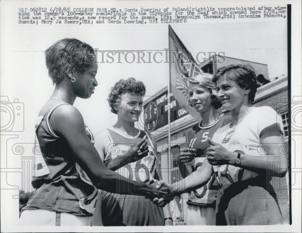 1965 of Gerda Doering, winner of 100-meter in Olympics for Deaf - Historic Images