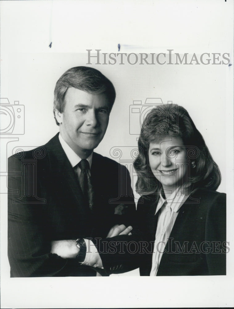 1990 Press Photo News anchors Jane Pauley Tom Brokaw in expose - Historic Images