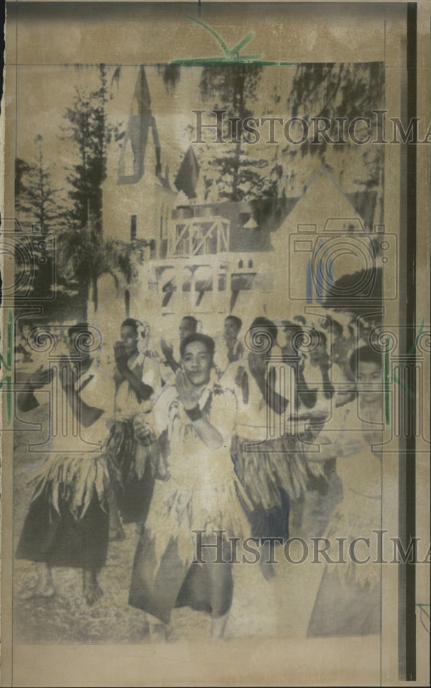 1967 Tonga sign and dance per-coronation Festivity - Historic Images