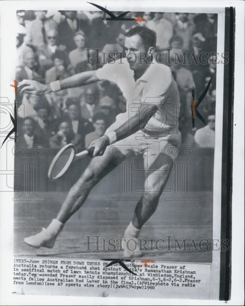 1960 Neale Fraser, Australian, at Wimbledon. - Historic Images