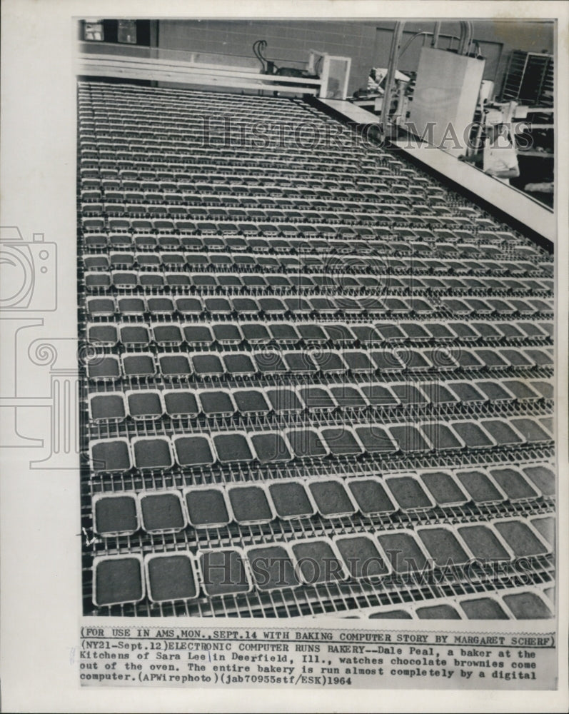 1964 Press Photo Computer Runs Sara Lee Bakery - Historic Images