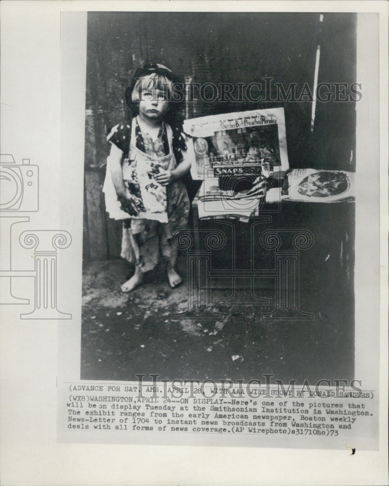 1973 Smithsonian Institute News Coverage Display/Newsboy - Historic Images