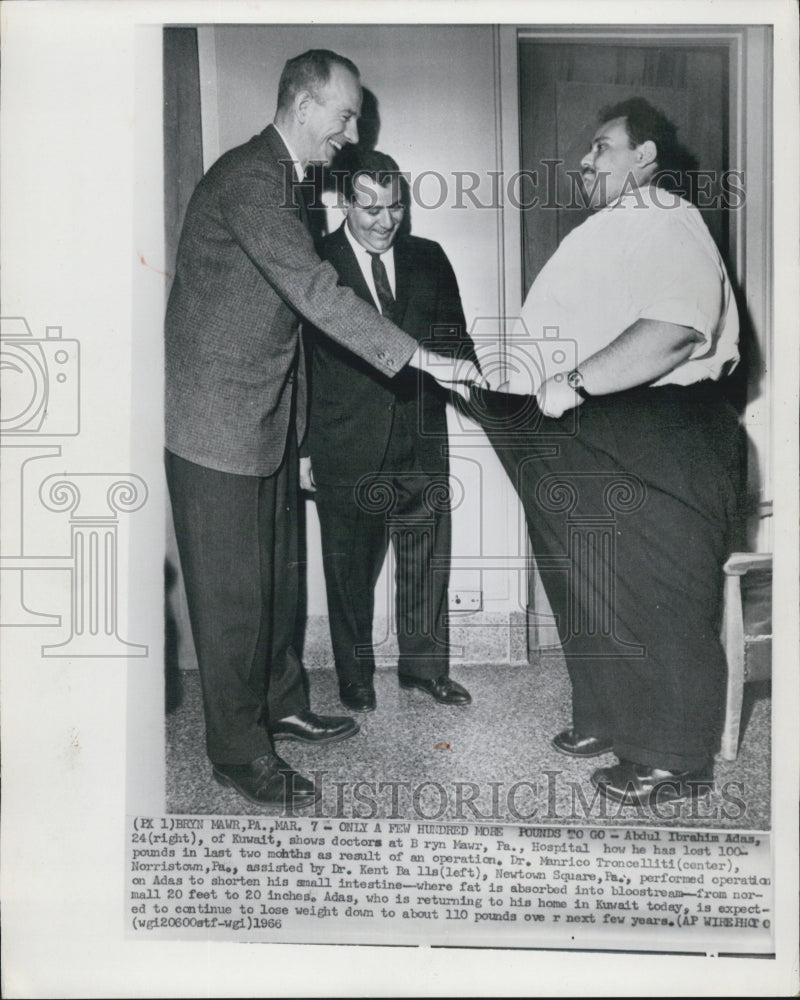 1966 Weight-Loss Patient Abdul Ibrahim Adas Bryn Mawr Doctors - Historic Images